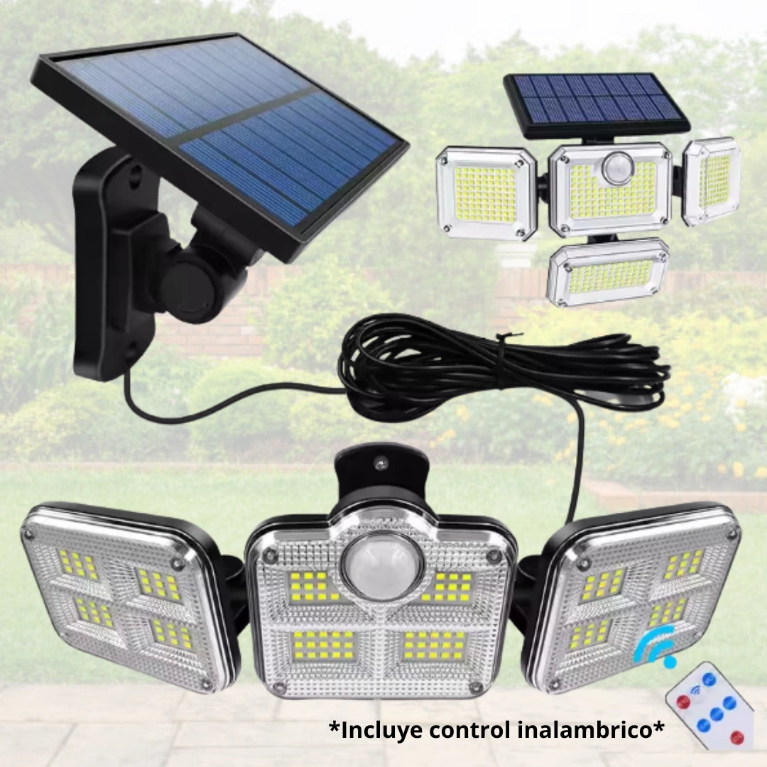 LuzNova™ | Lámpara Solar x3 con Sensor de Movimiento