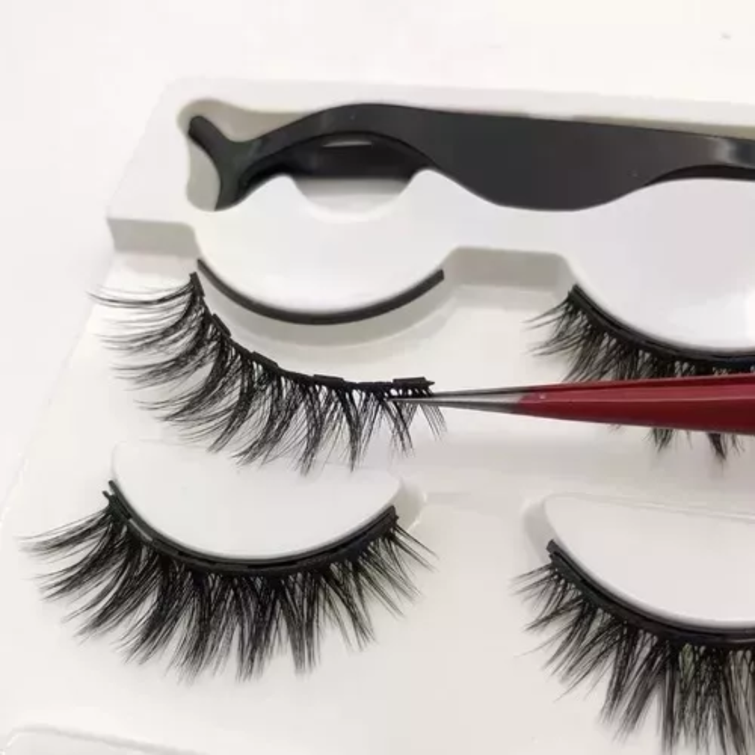 Kit x3 pestañas magnéticas + Delineador magnético GRATIS+ Mini plancha portátil GRATIS