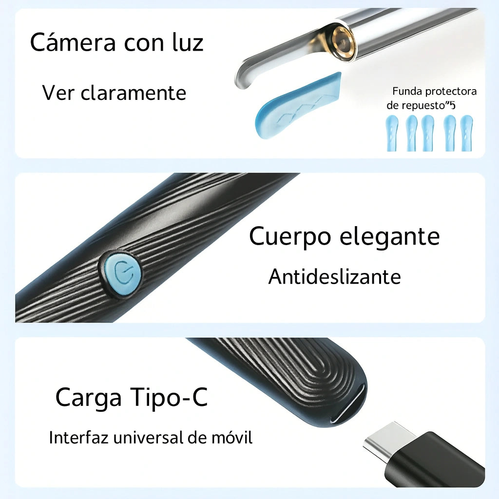 CleanEar Pro™: Limpieza Auditiva de Alta Precisión con Cámara Full HD + 2 REGALOS GRATIS🎁