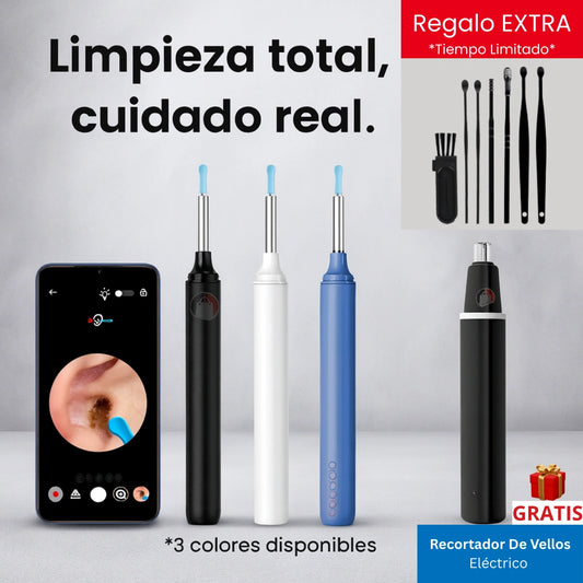 CleanEar Pro™: Limpieza Auditiva de Alta Precisión con Cámara Full HD + 2 REGALOS GRATIS🎁