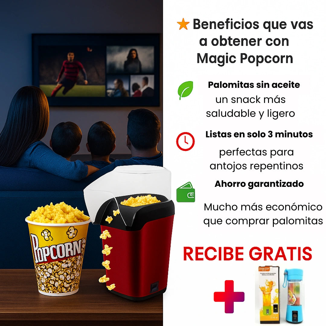 Magic Popcorn™: Crispetera + LICUADORA PORTÁTIL GRATIS 🎁