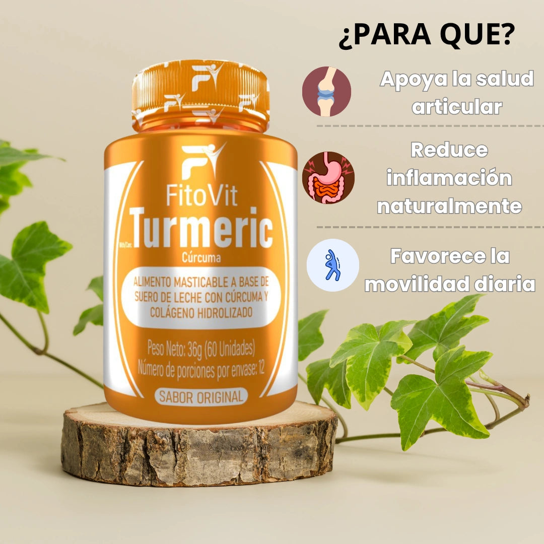 Turmeric | Cúrcuma Masticable x60 + 6 Sobres De Citrato de magnesio GRATIS🎁